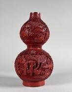 Vaas (1) - Rood lakwerk - cinnabar lacquer double gourd vase, Antiek en Kunst