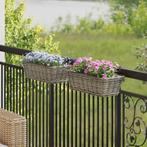 vidaXL Hangende Bloempot Mand 2 pcs Grijs 48 x 22 x 15 cm, Verzenden, Nieuw