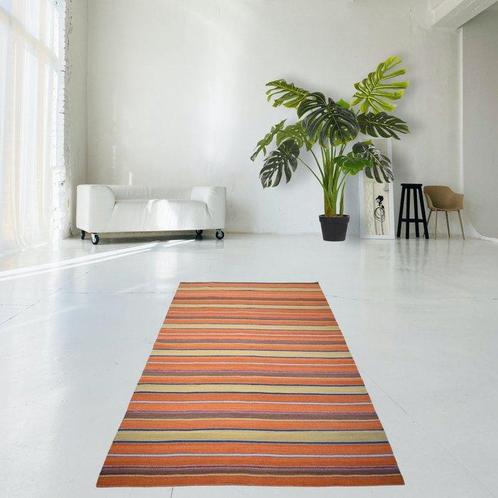 Oranje gestreept - Vloerkleed - 240 cm - 170 cm -, Huis en Inrichting, Stoffering | Tapijten en Kleden