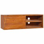 vidaXL Tv-meubel wandmontage 90x30x30 cm massief teakhout, Verzenden, Nieuw, 50 tot 100 cm, Minder dan 100 cm