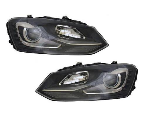 Koplampen VW Polo 6R / 6C 09-17 Zwart/Chroom Facelift-Look, Auto-onderdelen, Overige Auto-onderdelen, Ophalen of Verzenden