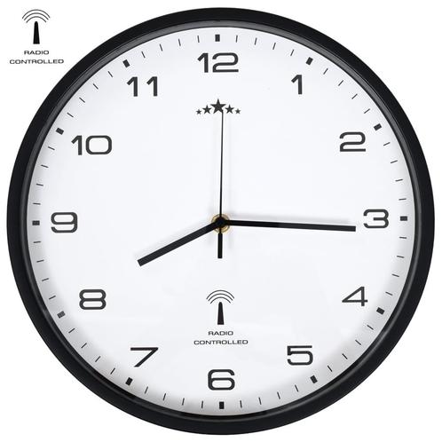 vidaXL Wandklok met quartz uurwerk radiogestuurd 31 cm wit, Huis en Inrichting, Woonaccessoires | Klokken, Nieuw, Verzenden