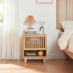 Nachtkast Ypäjä bamboe 50x42x39 cm naturel [en.casa], Huis en Inrichting, Tafels | Bijzettafels, Verzenden, Nieuw