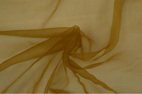 15 meter organza stof - Okergeel, Hobby en Vrije tijd, Stoffen en Lappen, 120 cm of meer, 200 cm of meer, Geel, Nieuw, Polyester
