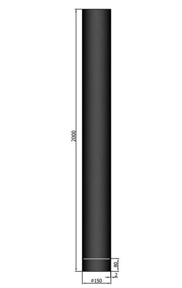 EW150 - 200 cm zonder verjonging met condensring Zwart beschikbaar voor biedingen