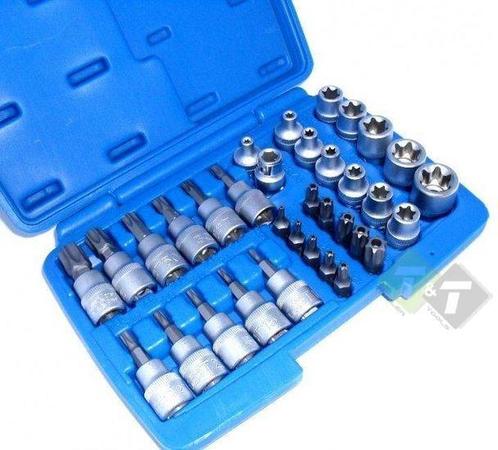 Torx Dopset, Torxset En E Socket Set, 34 Delig, 3/8 Duims, Doe-het-zelf en Verbouw, Gereedschap | Handgereedschap, Nieuw, Ophalen of Verzenden