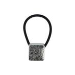 Haarelastiek Vierkant Ribbel Cuff Ornament Zilver, Verzenden, Nieuw