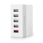 5Poort USB Oplader Wit - Lange kabel - Remax RU-U1, Ophalen of Verzenden, Nieuw