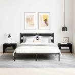 vidaXL Nachtkastje 2 pcs Zwart eiken 40 x 40 x 30 cm Bewerkt, Minder dan 45 cm, Verzenden, Nieuw, Minder dan 55 cm