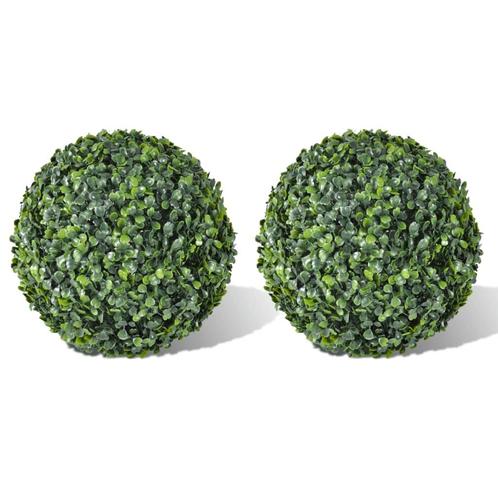 vidaXL Kunstplanten buxusbol 2 st 35 cm, Huis en Inrichting, Woonaccessoires | Kunstplanten en Kunstbloemen, Nieuw, Verzenden