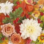 1 Pakje papieren lunch servetten - Autumn flowers, Hobby en Vrije tijd, Knutselen, Nieuw, Ophalen of Verzenden