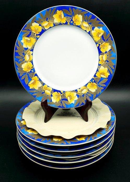 Limoges, Lalique - Eetservies voor 6 (6) - COQUELICOTS DOR, Antiek en Kunst, Antiek | Meubels | Tafels