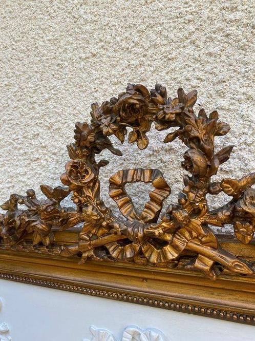 Schouwspiegel - Hout, Bladgoud - Frans XIXe-eeuws spiegel, Antiek en Kunst, Antiek | Meubels | Stoelen en Banken