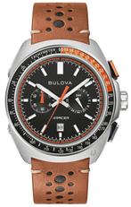 Bulova 98B427 Racer Performance NASCAR horloge, Overige merken, Leer, Staal, Verzenden
