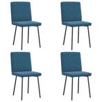 vidaXL Eetkamerstoelen 4 st fluweel blauw, Huis en Inrichting, Stoelen, Verzenden, Nieuw, Blauw