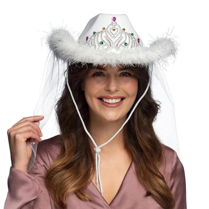 Witte Hoed Bruid, Hobby en Vrije tijd, Feestartikelen, Nieuw, Verzenden