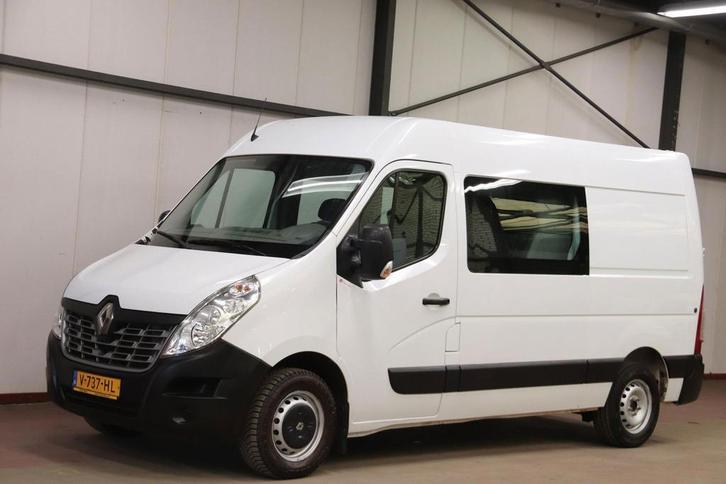 Renault Master T35 2.3 dCi L2H2 DUBBEL CABINE TREKHAAK, Auto's, Bestelauto's, Lease, Handgeschakeld, Wit, Financial lease, Stof