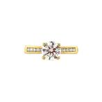 Gouden ring met diamant 18 krt, Sieraden, Tassen en Uiterlijk, Ringen, Verzenden, Zo goed als nieuw, Wit, Goud