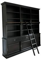 Boekenkast Putten zwart 260 x 260cm met trap, Huis en Inrichting, Ophalen of Verzenden, Nieuw