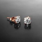 Roségouden Moissanite Oorknopjes | 1 - 4 ct | My Moissanite, Ophalen of Verzenden, Nieuw, Goud, Met edelsteen