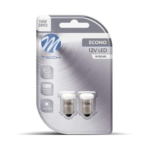 M-Tech LED - BA9s   T4W 12V - Basic - 4x Led diode - Wi..., Auto-onderdelen, Verlichting, Nieuw, Verzenden