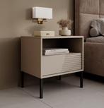 Meubella Nachtkastje beige 54cm 1 lade, Verzenden, Nieuw