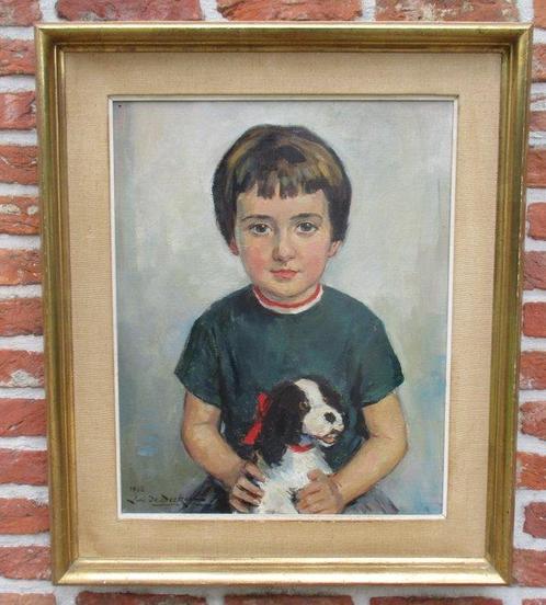 De Decker Luc (1907 - 1982 ) - Kind met hond, Antiek en Kunst, Kunst | Schilderijen | Klassiek