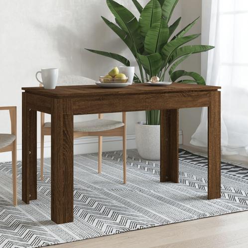 vidaXL Eettafel 120x60x76 cm bewerkt hout bruin eikenkleur, Huis en Inrichting, Tafels | Eettafels, Nieuw, Verzenden