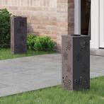 vidaXL Solar LED Pad Licht 2 pcs Zwart Koudgewalst staal, Verzenden, Nieuw, Zonne-energie