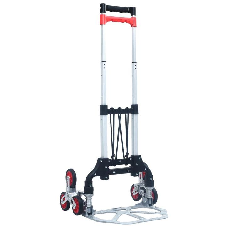vidaXL Traptrolley inklapbaar 70 kg aluminium zilverkleurig, Doe-het-zelf en Verbouw, Gereedschap | Handgereedschap, Nieuw, Verzenden