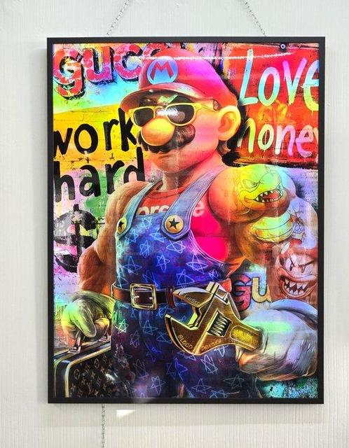 Patryk Konrad - Mario super fashion pop art collage -, Antiek en Kunst, Kunst | Schilderijen | Modern
