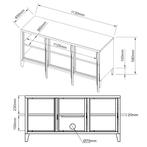 [en.casa] TV-meubel Kotka metaal 58x113x40 cm wit, Huis en Inrichting, Nieuw, Verzenden