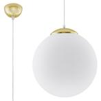 Plafondlamp UGO 30 goud/wit glas - 1x E27 30x30x120cm - IP20, Huis en Inrichting, Lampen | Overige, Nieuw, Verzenden