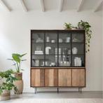 *WOONWINKEL* DTP Home Metropole Teak Buffetkast Met Zwarte B, Huis en Inrichting, Kasten | Wandmeubels, Verzenden, Nieuw