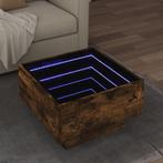 vidaXL Salontafel met LED 50x50x30 cm bewerkt hout gerookt, Huis en Inrichting, Tafels | Salontafels, Verzenden, Nieuw, Overige houtsoorten