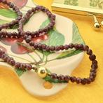 Antiek granaat kralencollier met gouden sierslot (Ketting), Sieraden, Tassen en Uiterlijk, Kettingen, Gebruikt, Overige kleuren