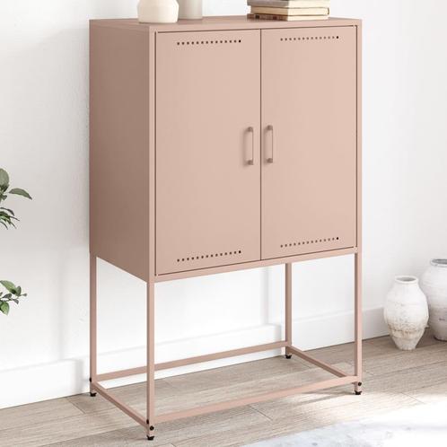 vidaXL buffetkast 68,5x38,5x107 cm staal roze, Huis en Inrichting, Kasten | Buffetkasten, 25 tot 50 cm, Nieuw, Metaal, 100 tot 150 cm