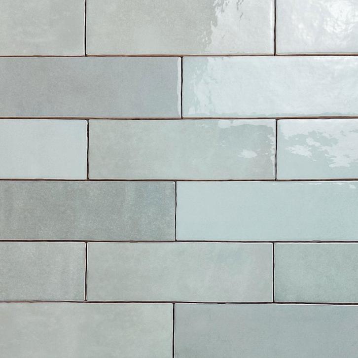 Equipe wandtegel artisan aqua 6,5x20 random licht blauw, Doe-het-zelf en Verbouw, Tegels, Wandtegels, Nieuw, 10 m² of meer, Keramiek