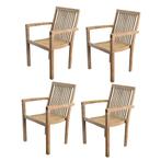 Montana dining tuinstoel teak set van 4, Tuin en Terras, Tuinstoelen, Ophalen of Verzenden, Nieuw, Teakhout