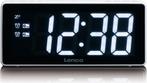 Wekkerradio met groot 3” LED Display - Wit Lenco CR-30WH, Verzenden, Nieuw