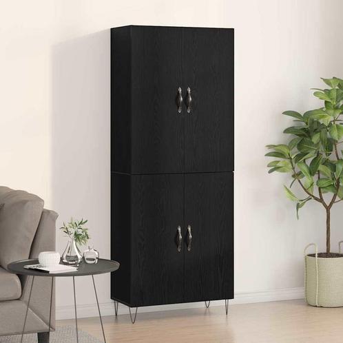 vidaXL buffetkast 69,5x34x180 cm bewerkt hout zwart, Huis en Inrichting, Kasten | Buffetkasten, Nieuw, 50 tot 100 cm, Minder dan 100 cm