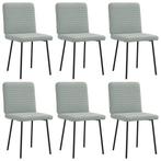 vidaXL Eetkamerstoelen 6 st fluweel lichtgrijs, Huis en Inrichting, Stoelen, Verzenden, Nieuw, Grijs