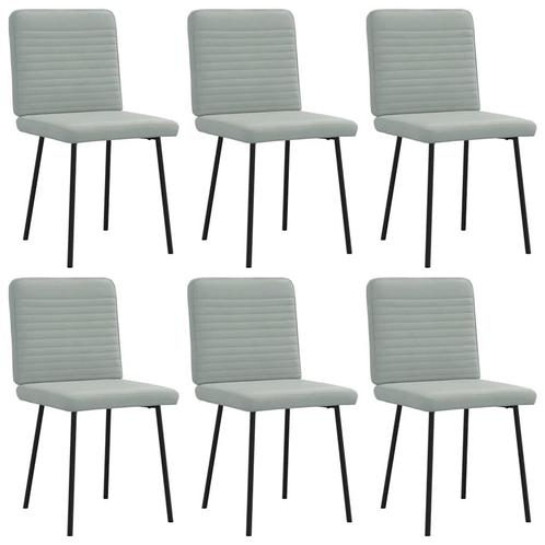 vidaXL Eetkamerstoelen 6 st fluweel lichtgrijs, Huis en Inrichting, Stoelen, Grijs, Nieuw, Verzenden