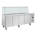 Polar U-serie vierdeurs saladette met vierkant kuchscherm, Verzenden, Nieuw in verpakking, Koelen en Vriezen