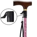 MultiMotion wandelstok met drukknop verstelling Rood paisley, Ophalen of Verzenden, Nieuw