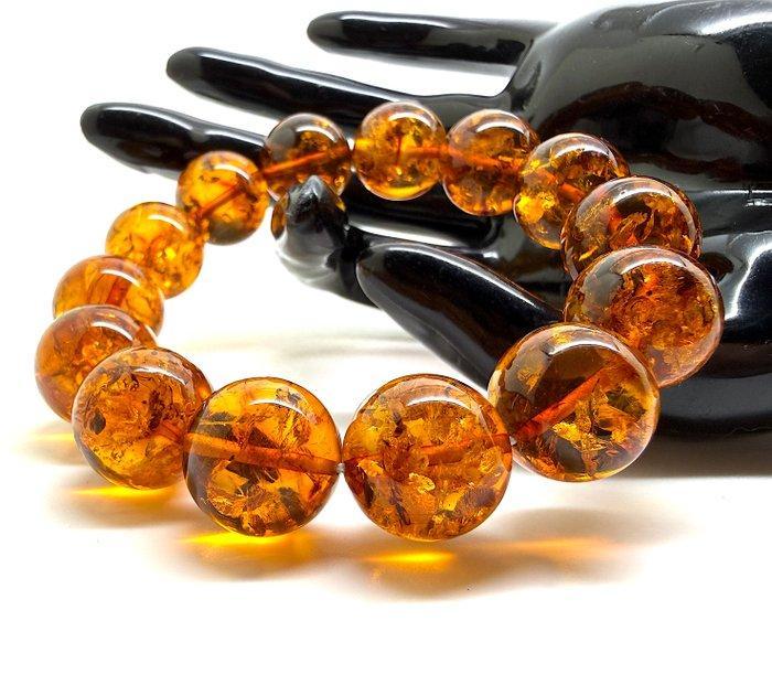 Armband met Baltische amber kralen 16 mm 32,4 g - Barnsteen, Antiek en Kunst, Curiosa en Brocante