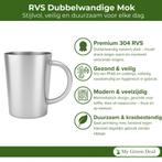 My Green Deal – RVS Mok – Duurzame Beker met Handvat, Verzenden, Nieuw, Overige typen