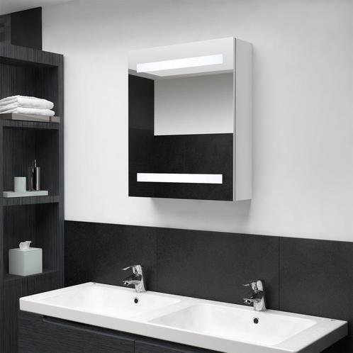 vidaXL Badkamerkast met spiegel en LED 50x14x60 cm glanzend, Huis en Inrichting, Tafels | Kaptafels, Nieuw, Verzenden