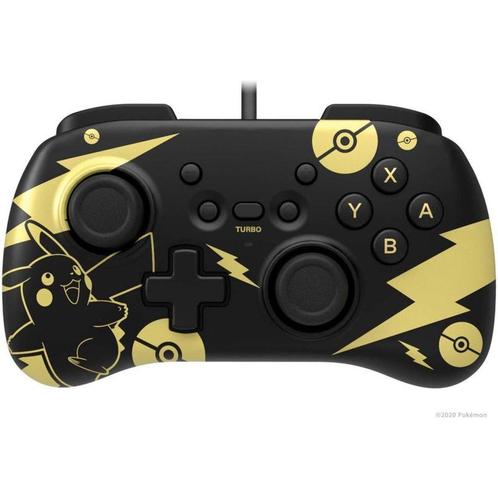 Mini Nintendo Switch Pikachu Wired Controller Zwart/Goud..., Spelcomputers en Games, Spelcomputers | Nintendo Switch, Zo goed als nieuw