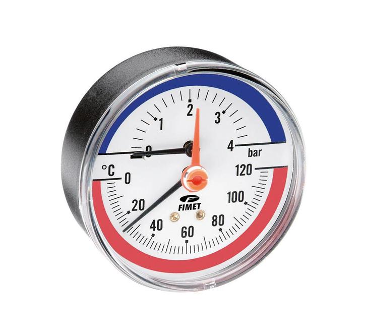 Watts mano-thermometer, TIM 63, 0 - 4 bar / 0 - 120°C, Doe-het-zelf en Verbouw, Meetapparatuur, Verzenden